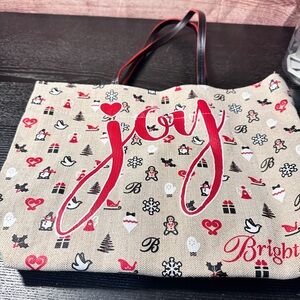 "MERRY & BRIGHTON" NWOT 2015 Holiday Shopping Tote Purse Bag Travel Christmas